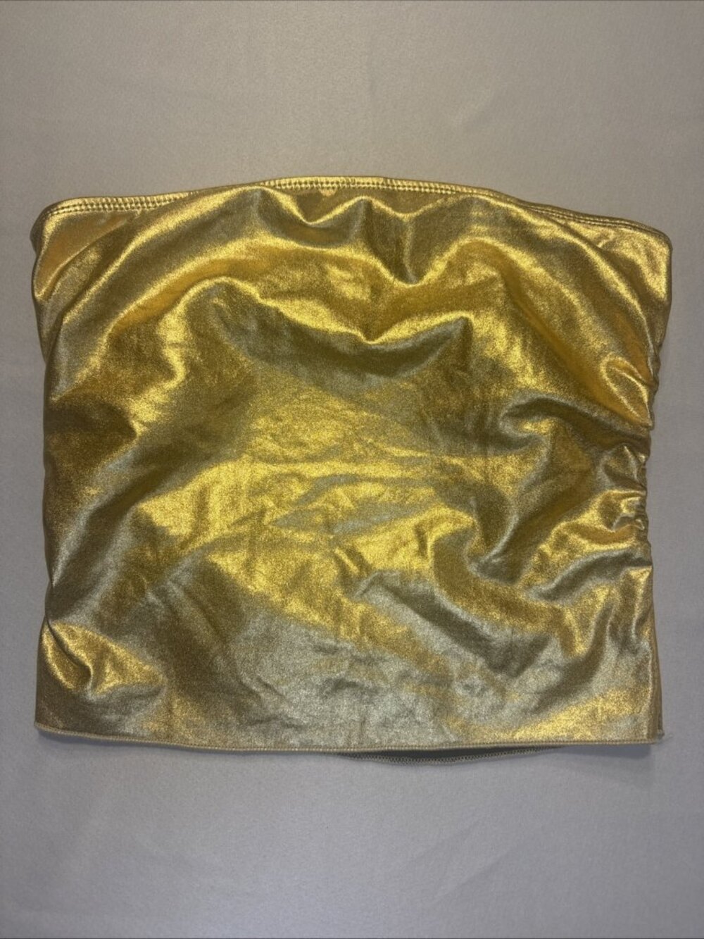 Metallic Gold Strapless Tube Top Size S